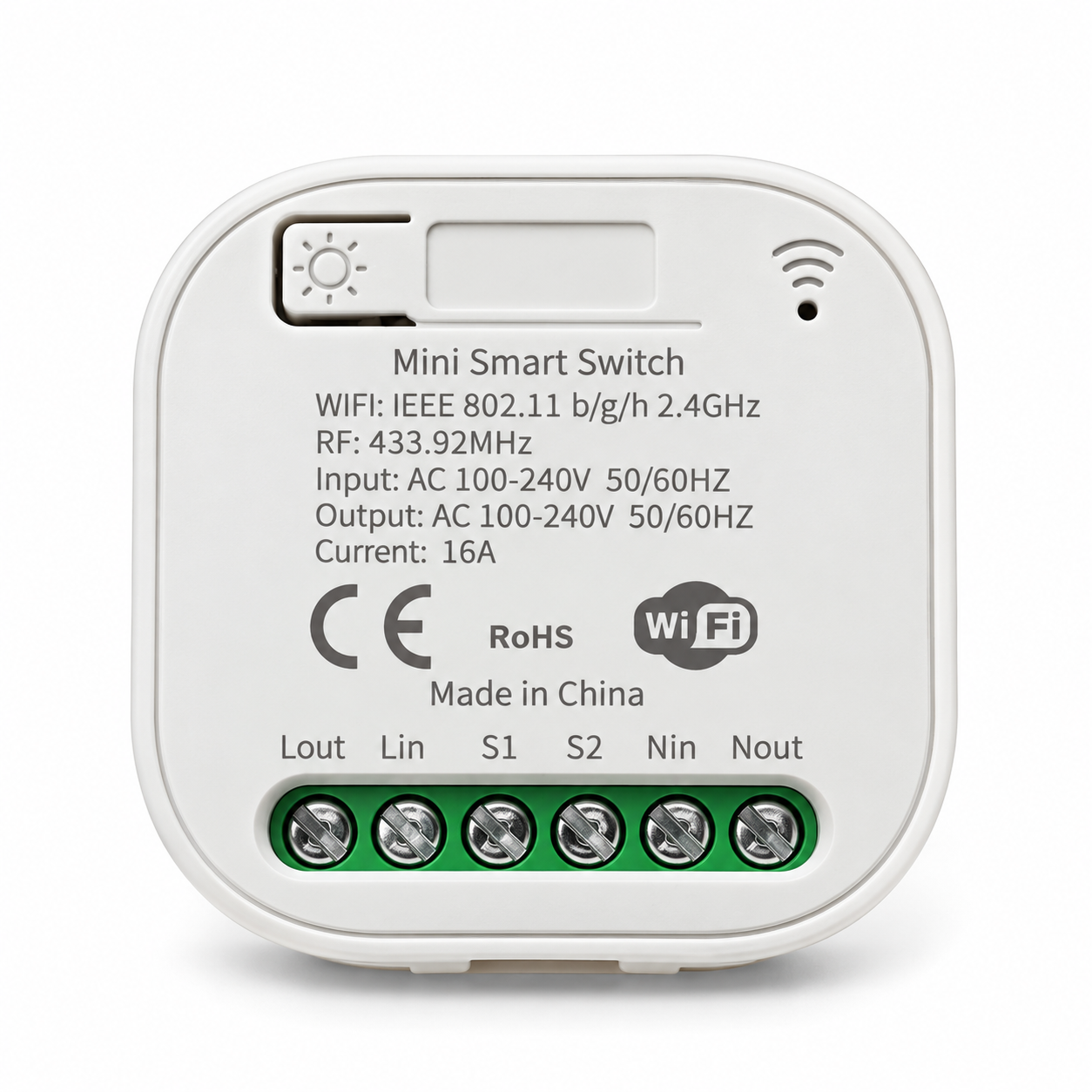 WiFi + RF 433MHz смарт реле 16A за кинетичен безжичен ключ